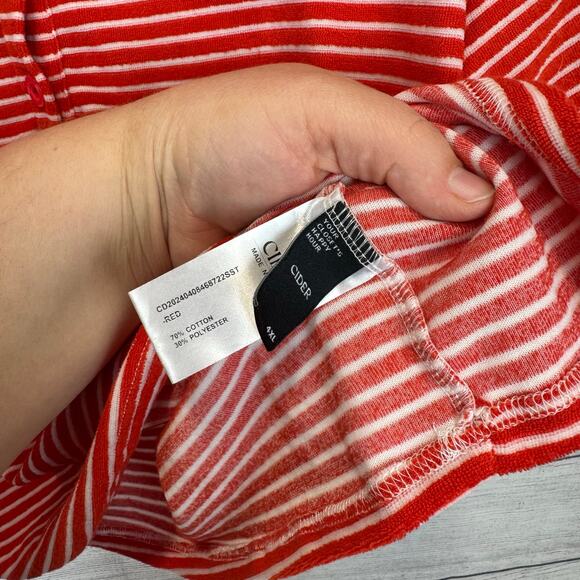 Cider Plus Size Red & White Striped 2 Piece Terry Short Set Size 4XL - Picture 5 of 12